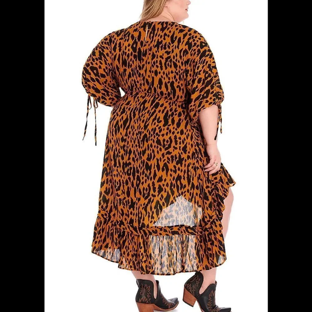 Bohemian Jungle Maxi Hi Lo Leopard Dress NWT - Picture 11 of 16
